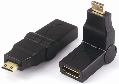 Mini HDMI male to HDMI female adaptor,rotating 360°