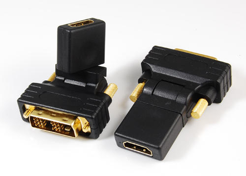 DVI(18+1)male to HDMI female adaptor,rotating 270°