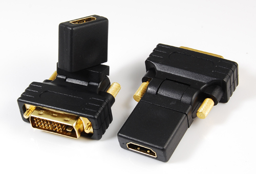 DVI(24+1)male to HDMI female adaptor,rotating 270°270°