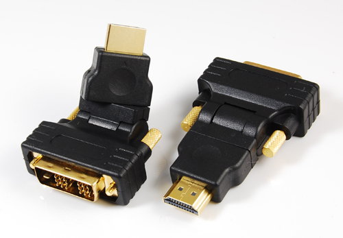 DVI(18+1)male to HDMI male adaptor,rotating 270°