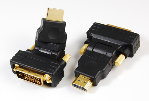 DVI(24+1)male to HDMI male adaptor,rotating 270°