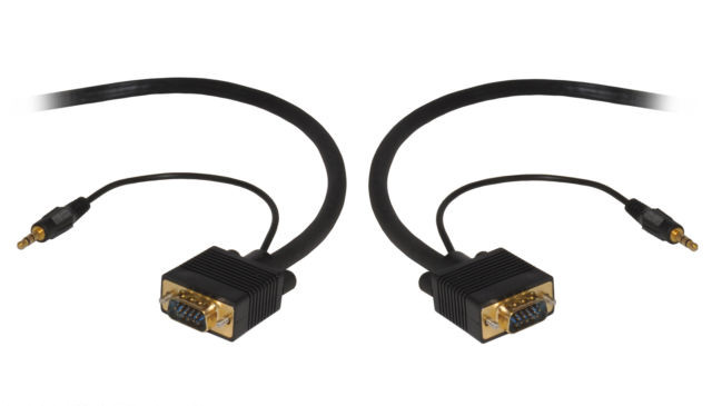 VGA Male to VGA Male Cable with 3.5