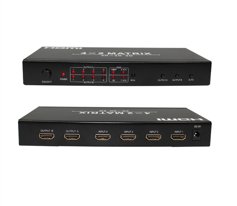 HDMI Matrix 4 x 2 with IR Support 4K*2K