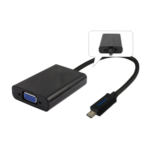 MHL 11pin to VGA +Audio+Power Adapter